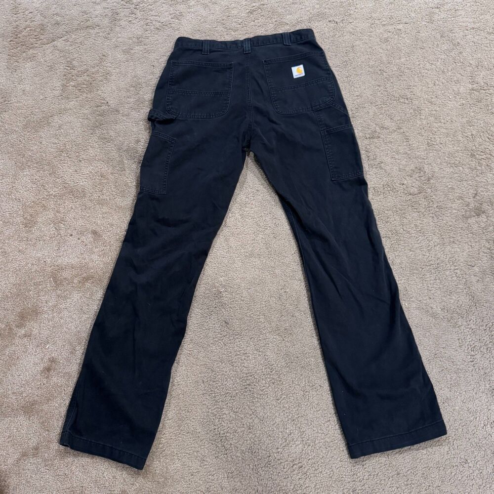 Carhartt Black Carpenter Pants Relaxed Fit Utility Workwear 32x34